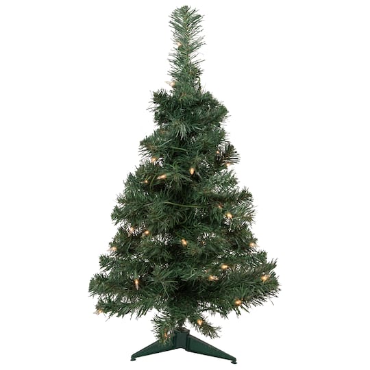2ft. Pre-Lit Blackwater Fir Artificial Christmas Tree, Clear Lights